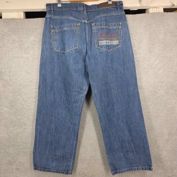 Vtg MECCA USA 1984 Y2K 40/32 Blue Denim Jeans Baggy Fit Cotton True To The Game - Picture 2 of 11